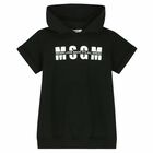 Girls Black Logo Hooded Dress, 3, hi-res