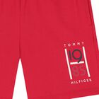 Boys Red Varsity Logo Jersey Shorts, 2, hi-res