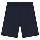Boys White & Navy Blue Shorts Set, 1, hi-res