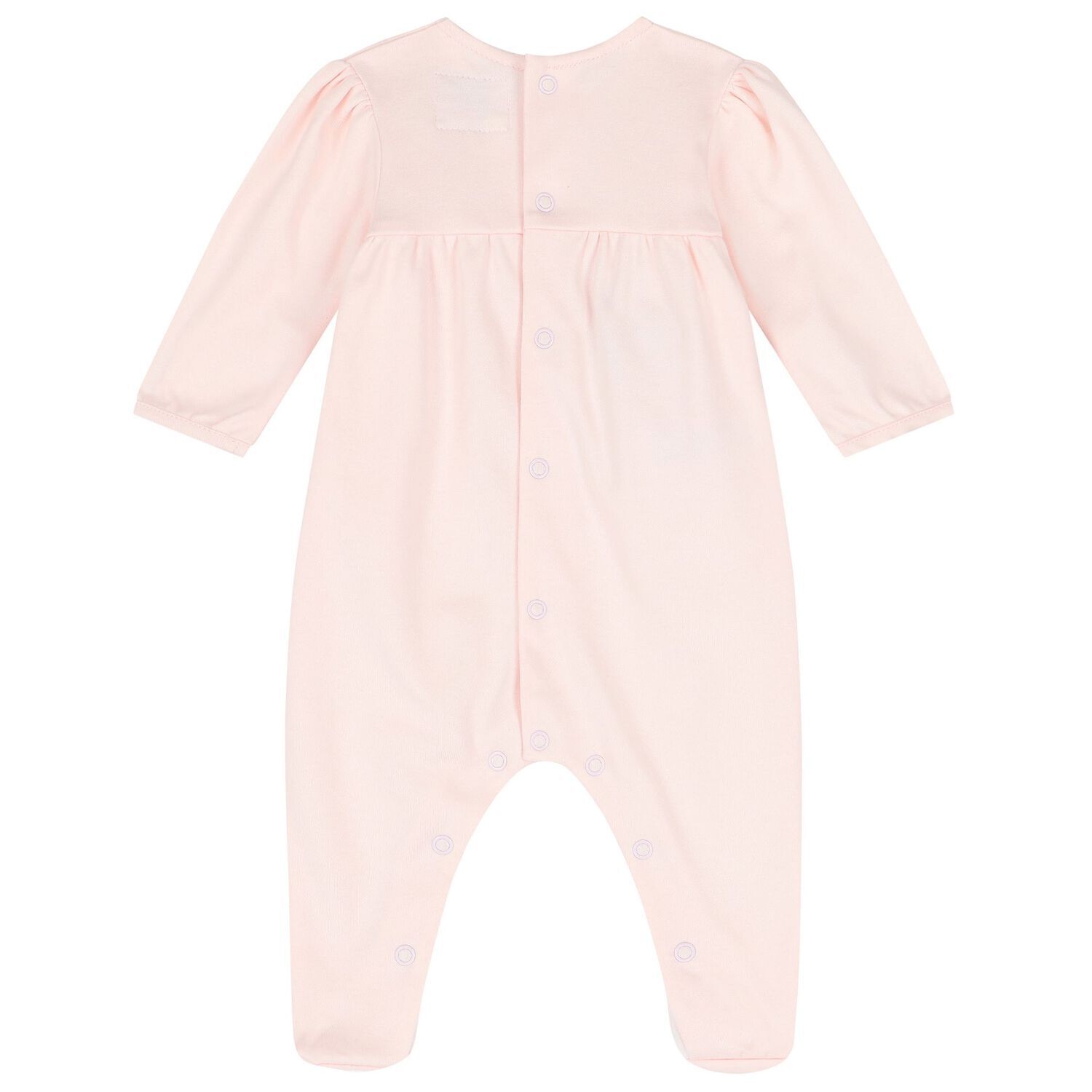 Baby Girls Pink Bow Babygrow, 1, hi-res