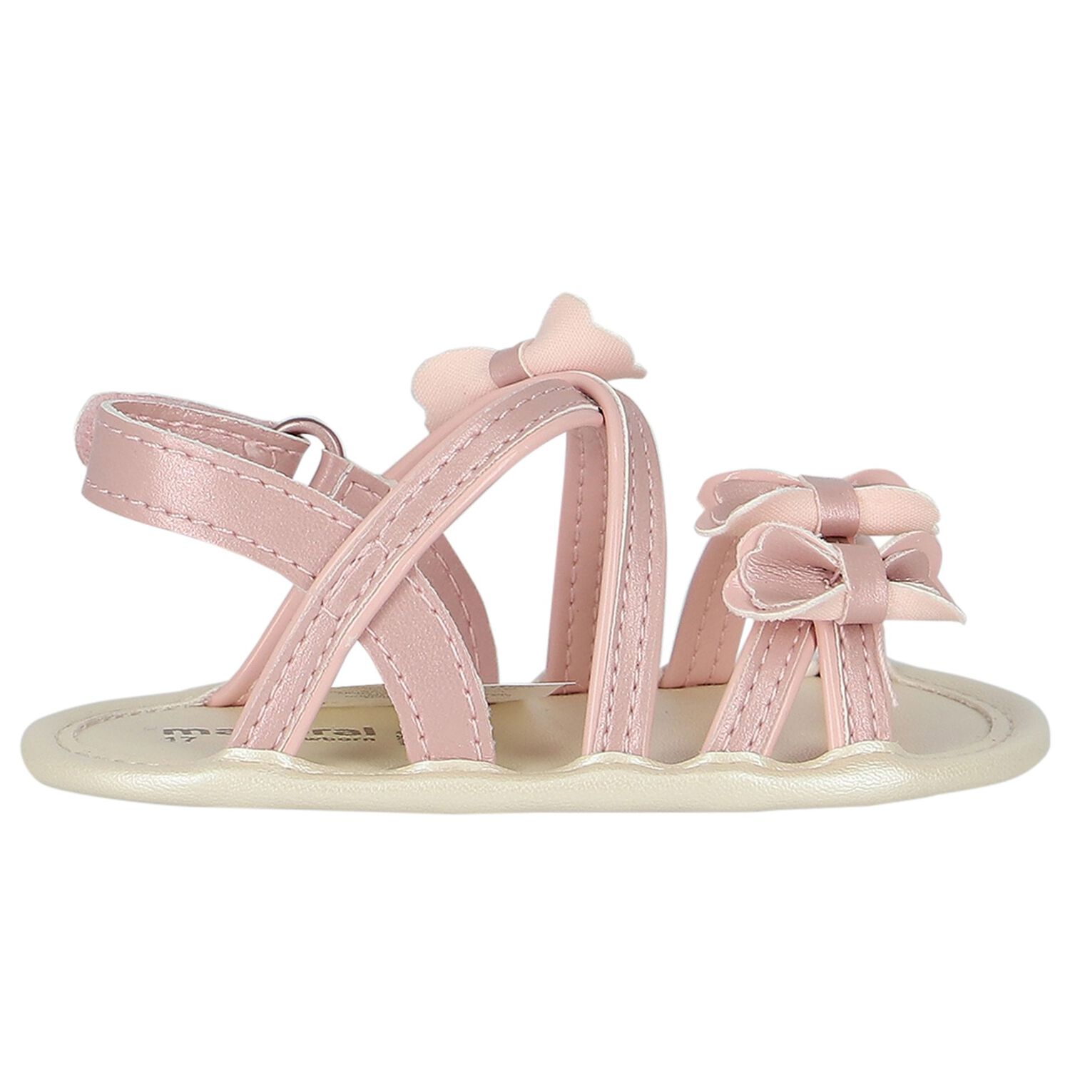 Baby Girls Pink Bow Sandals, 2, hi-res