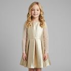 Girls Gold Rhinestone Dress, 1, hi-res