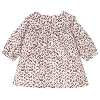 Baby Girls Ivory & Red Floral Dress