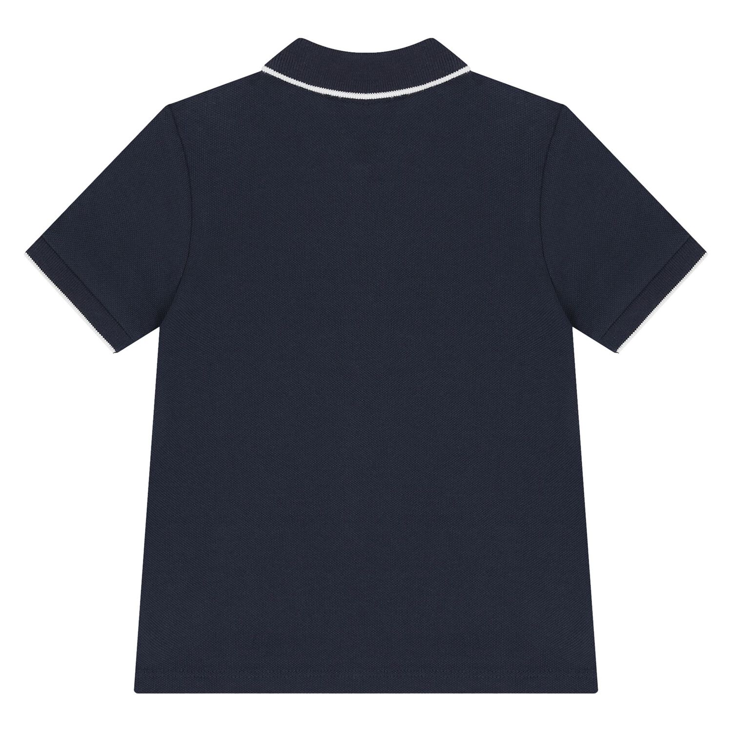Younger Boys Navy Blue Logo Polo Shirt, 1, hi-res