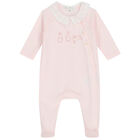 Baby Girls Pink Rabbit Babygrow, 1, hi-res