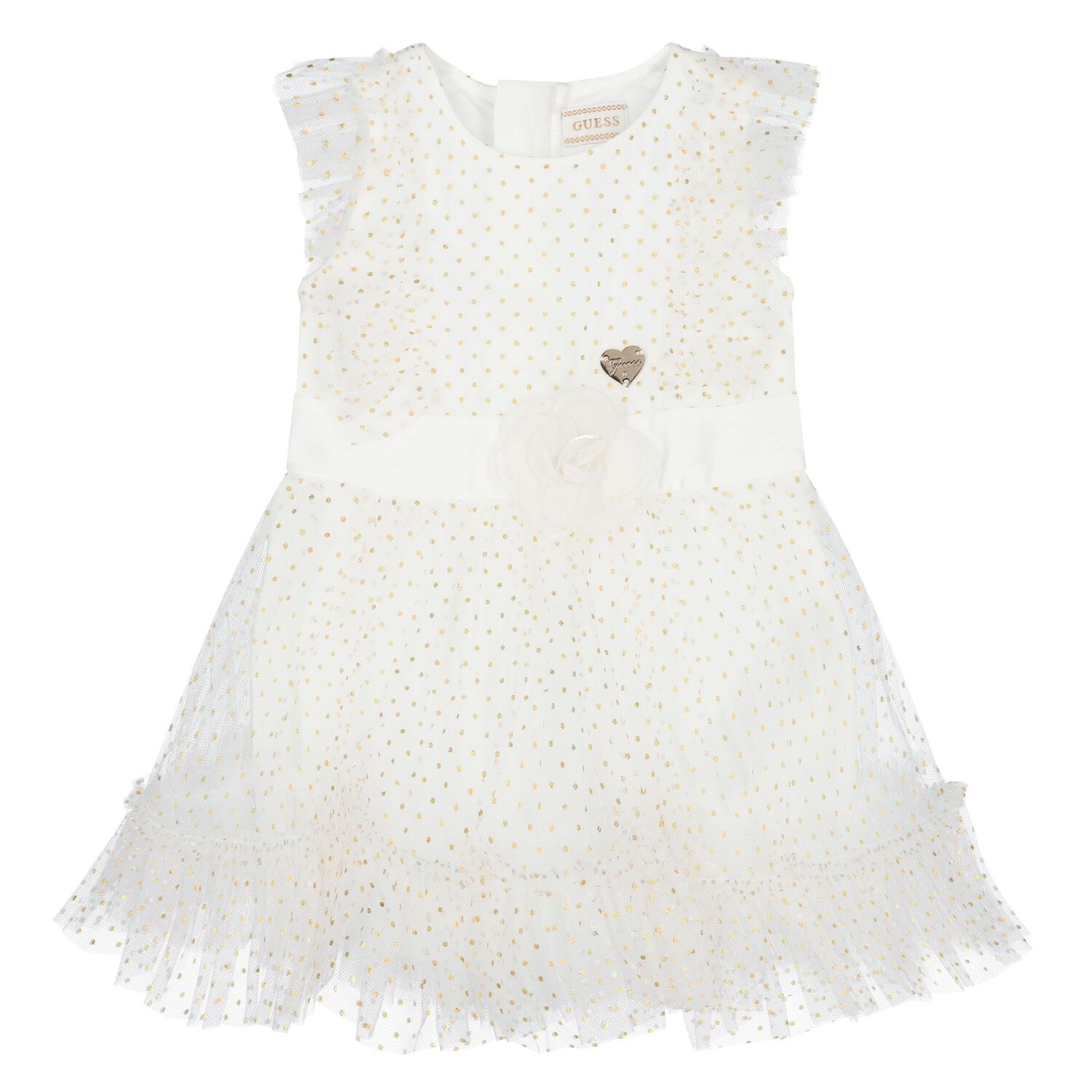 Younger Girls Ivory Tulle Dress Set, 1, hi-res