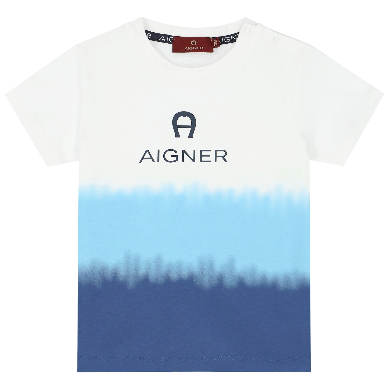 Younger Boys White & Blue Logo T-Shirt, 1, hi-res