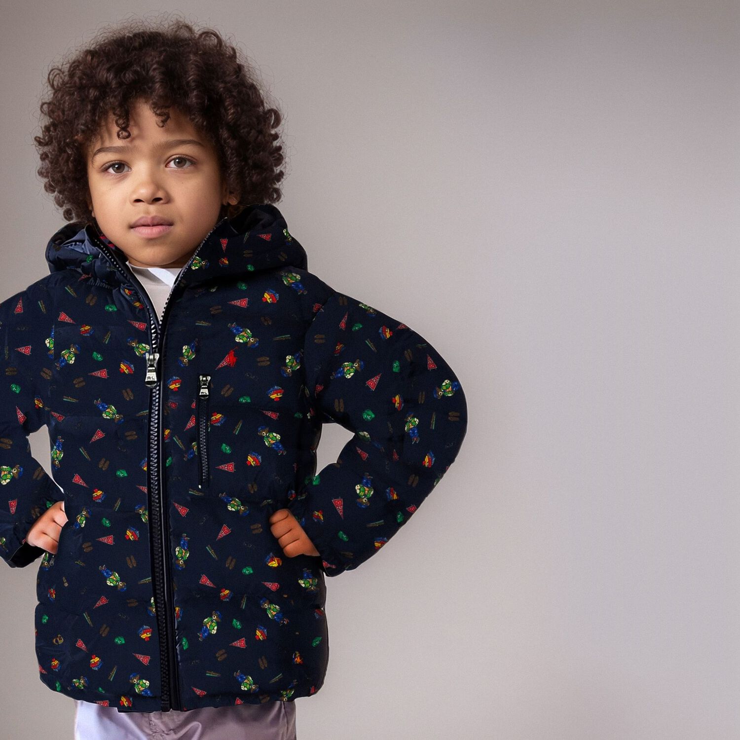 Boys Multicolor Logo Puffer Jacket, 1, hi-res image number null