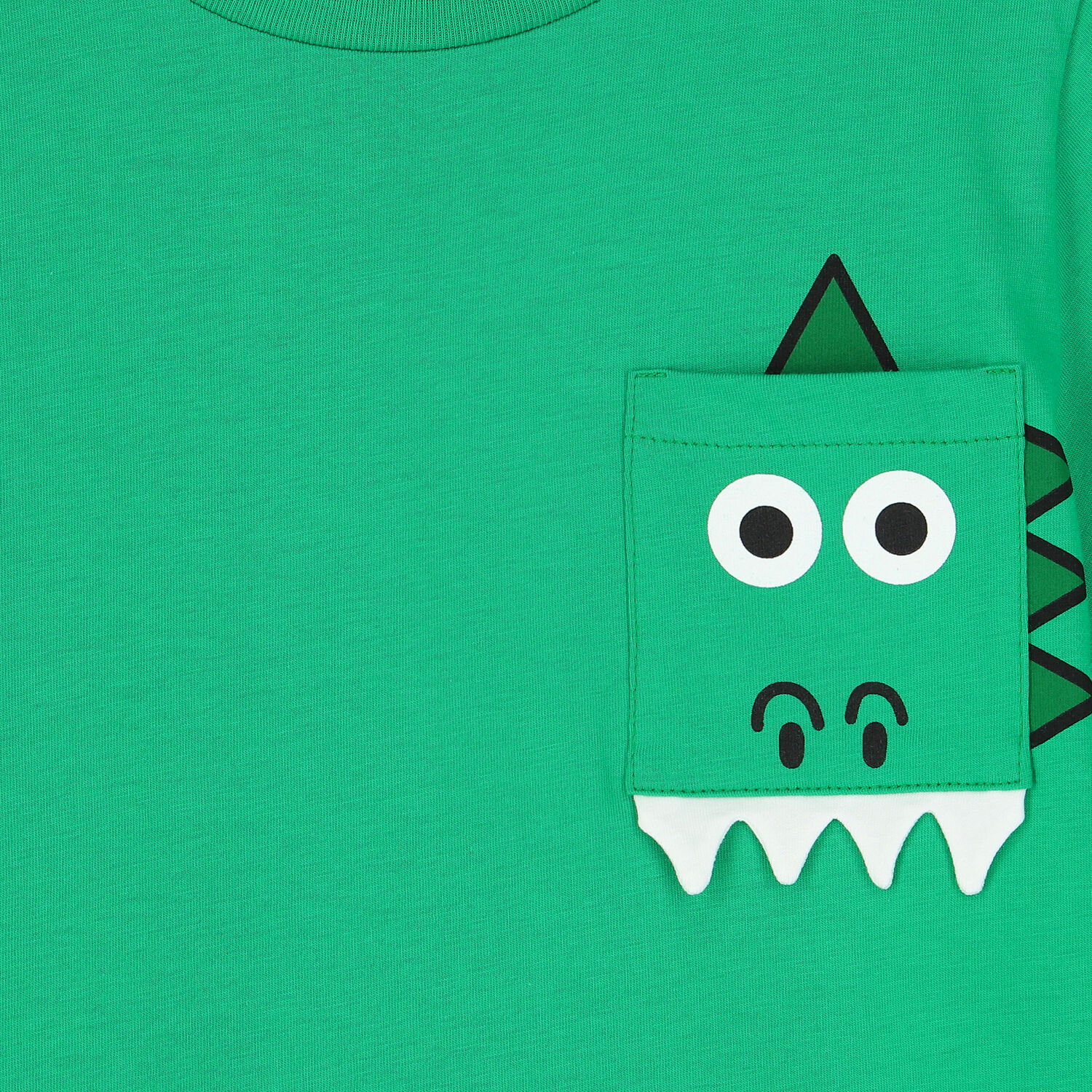 Boys Green Crocodile T-Shirt, 1, hi-res