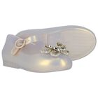 Younger Girls Ivory & Beige Butterfly Jelly Shoes, 2, hi-res