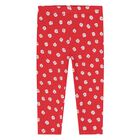 Younger Girls Red Floral Leggings, 1, hi-res