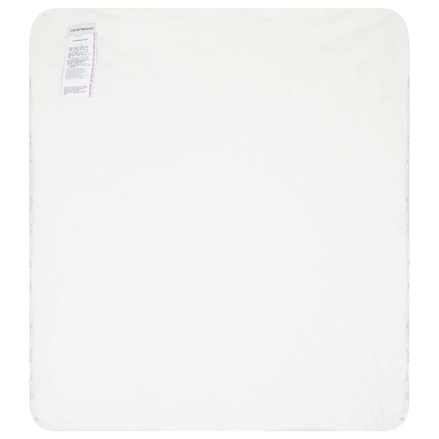 Baby Boys Ivory & Blue Logo Blanket, 1, hi-res