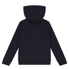 Boys Navy Blue Logo Hooded Top, 1, hi-res