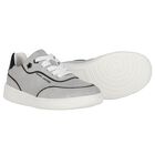 Girls Grey Logo Suede Trainers, 1, hi-res