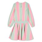 Girls Pink & Green Heart Stripe Dress, 1, hi-res