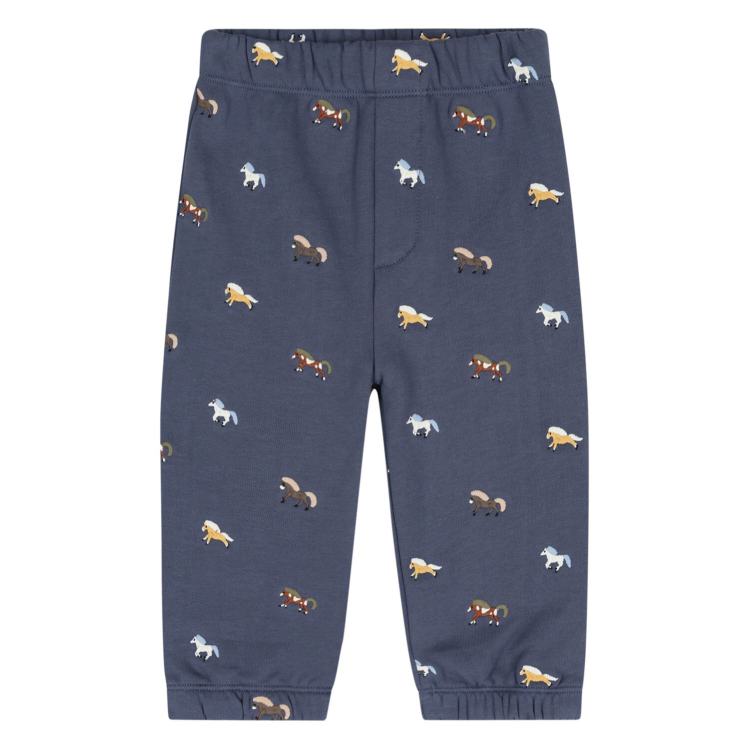 Younger Boys Navy Blue Horse Joggers, 1, hi-res