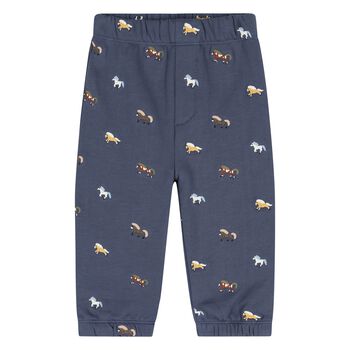 Younger Boys Navy Blue Horse Joggers