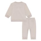 Beige Logo Younger Tracksuit, 5, hi-res