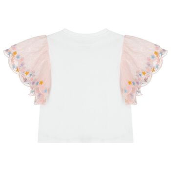 Girls White & Pink T-Shirt