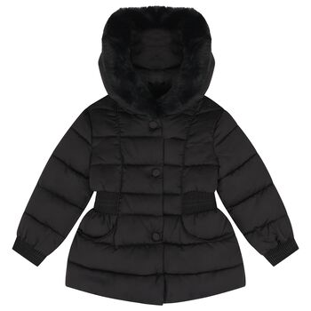 Girls Black Puffer Jacket