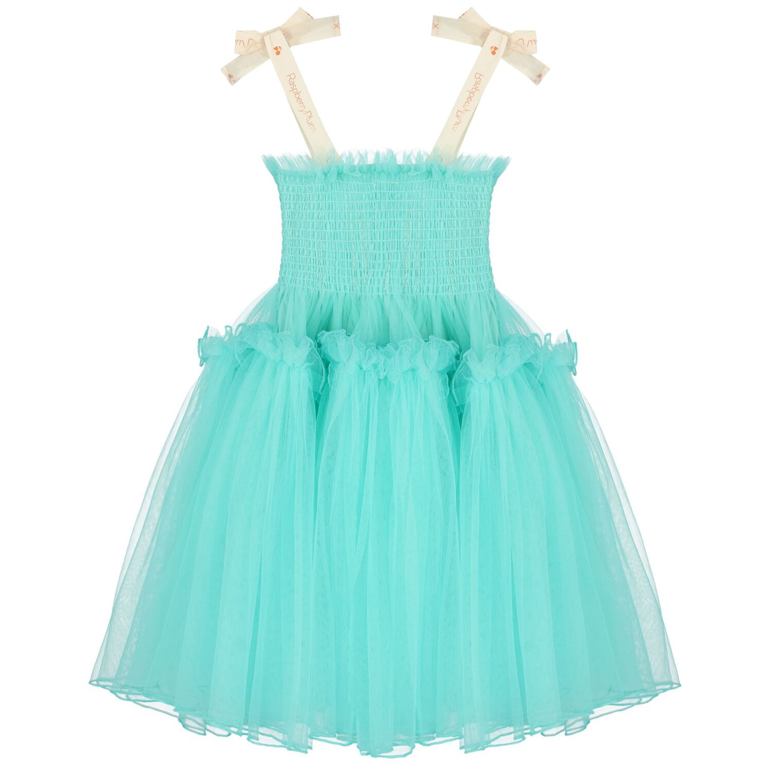 Girls Green Ruffled Tulle Dress, 1, hi-res image number null