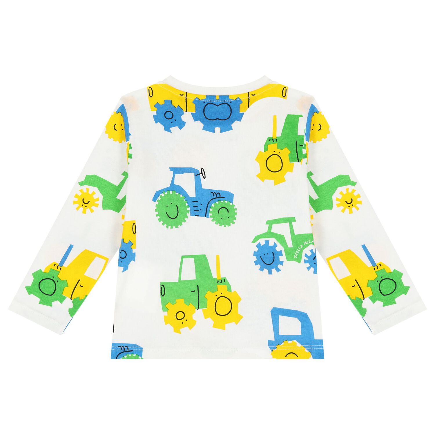 Younger Boys White Tractor Logo Long Sleeve Top, 1, hi-res