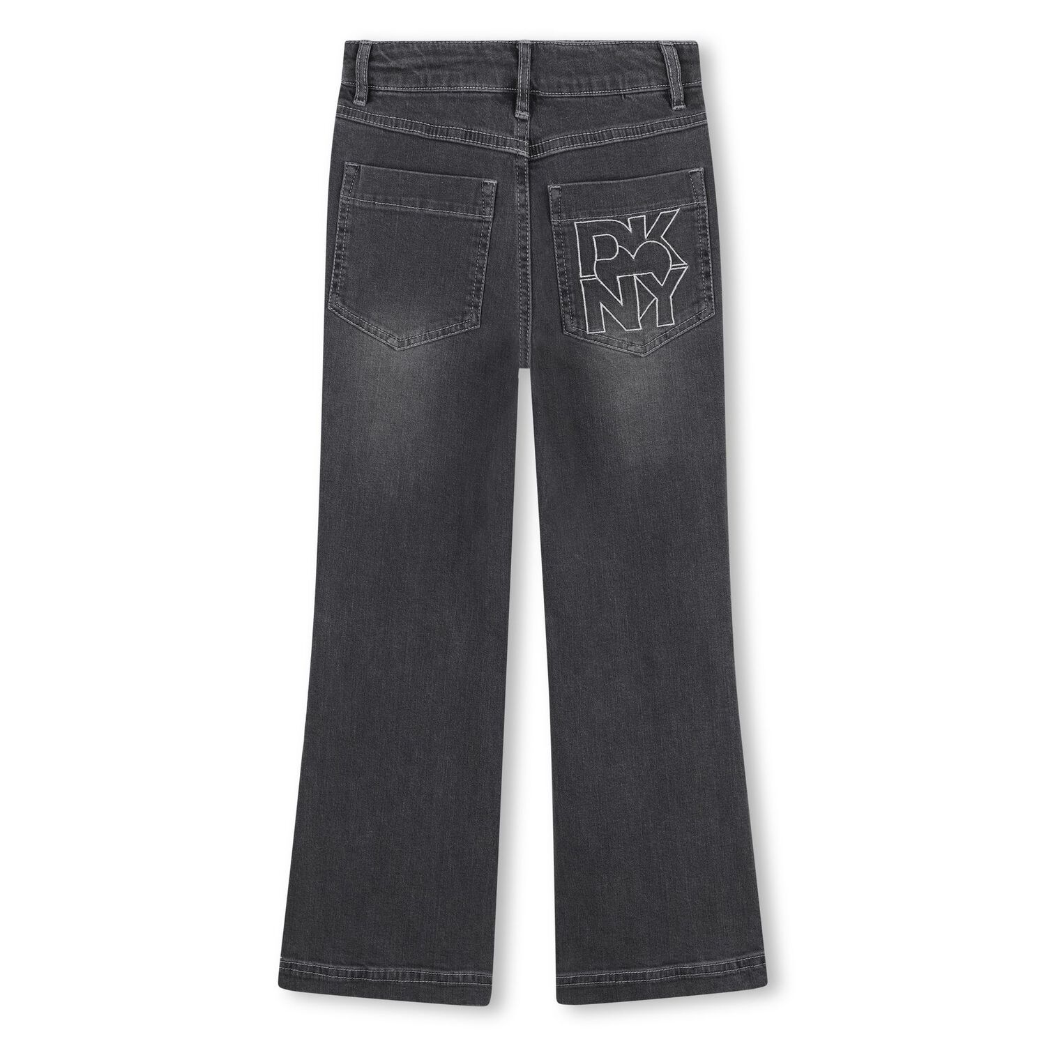 Girls Black Eyelet Denim Jeans, 1, hi-res