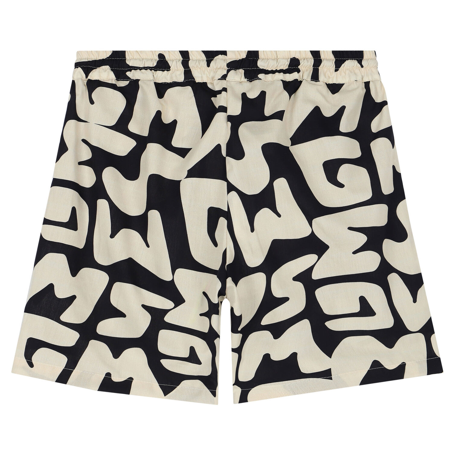 Boys Ivory & Black Logo Shorts, 1, hi-res