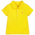 Girls Yellow Logo Polo Shirt, 1, hi-res