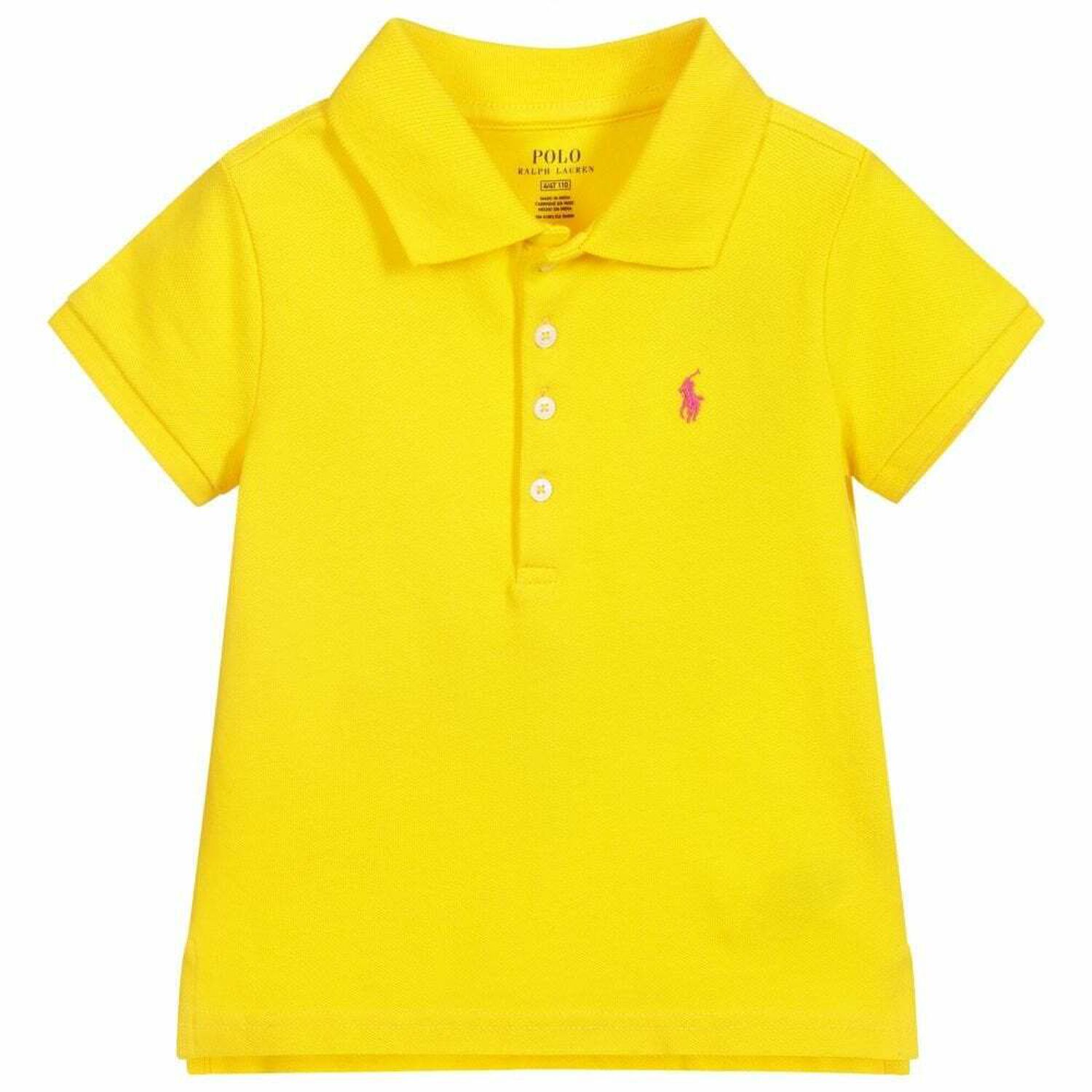 Girls Yellow Logo Polo Shirt, 1, hi-res image number null