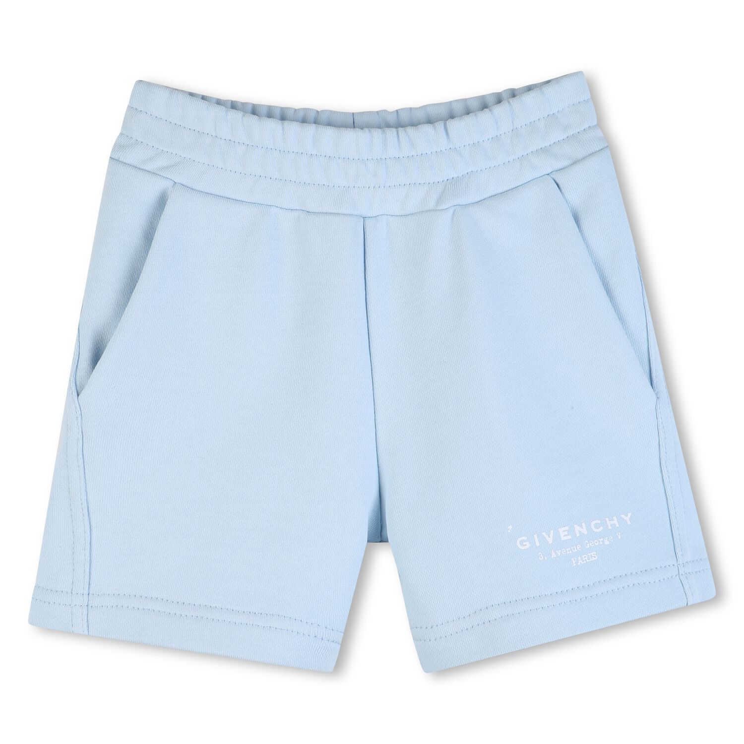 Younger Boys Blue Logo Shorts, 1, hi-res