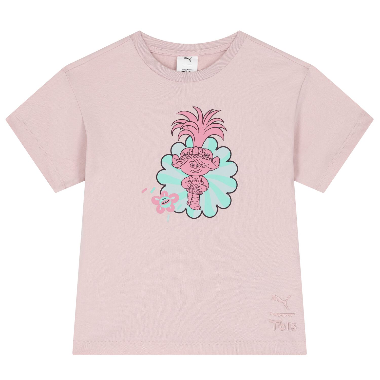 Girls Pink Trolls Logo T-Shirt, 1, hi-res