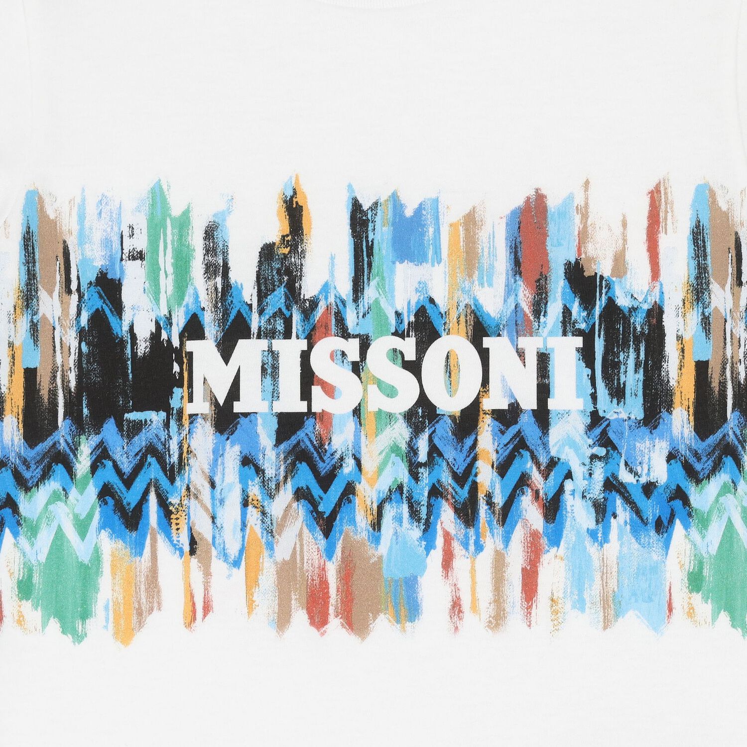 Boys White Zigzag T-Shirt, 1, hi-res