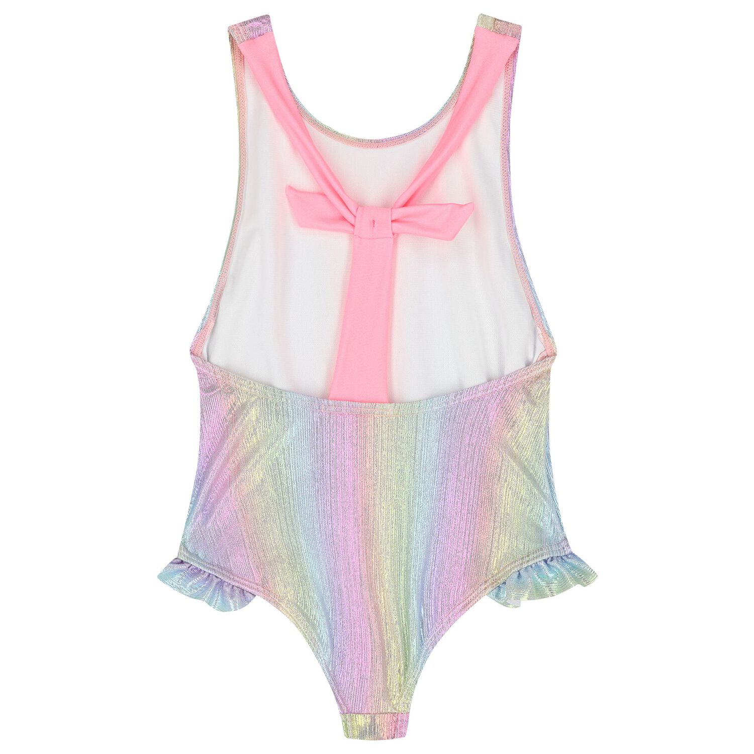 Girls Iridescent Rainbow Swimsuit, 1, hi-res