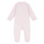 Baby Girls Pink Striped Teddy Babygrow, 2, hi-res