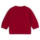 Baby Boys Red Teddy Bear Knitted Jumper, 2, hi-res