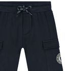Younger Boys Navy Blue Logo Shorts, 1, hi-res