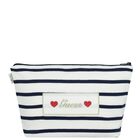 Baby Girls White & Navy Blue Striped Dress Set , 1, hi-res