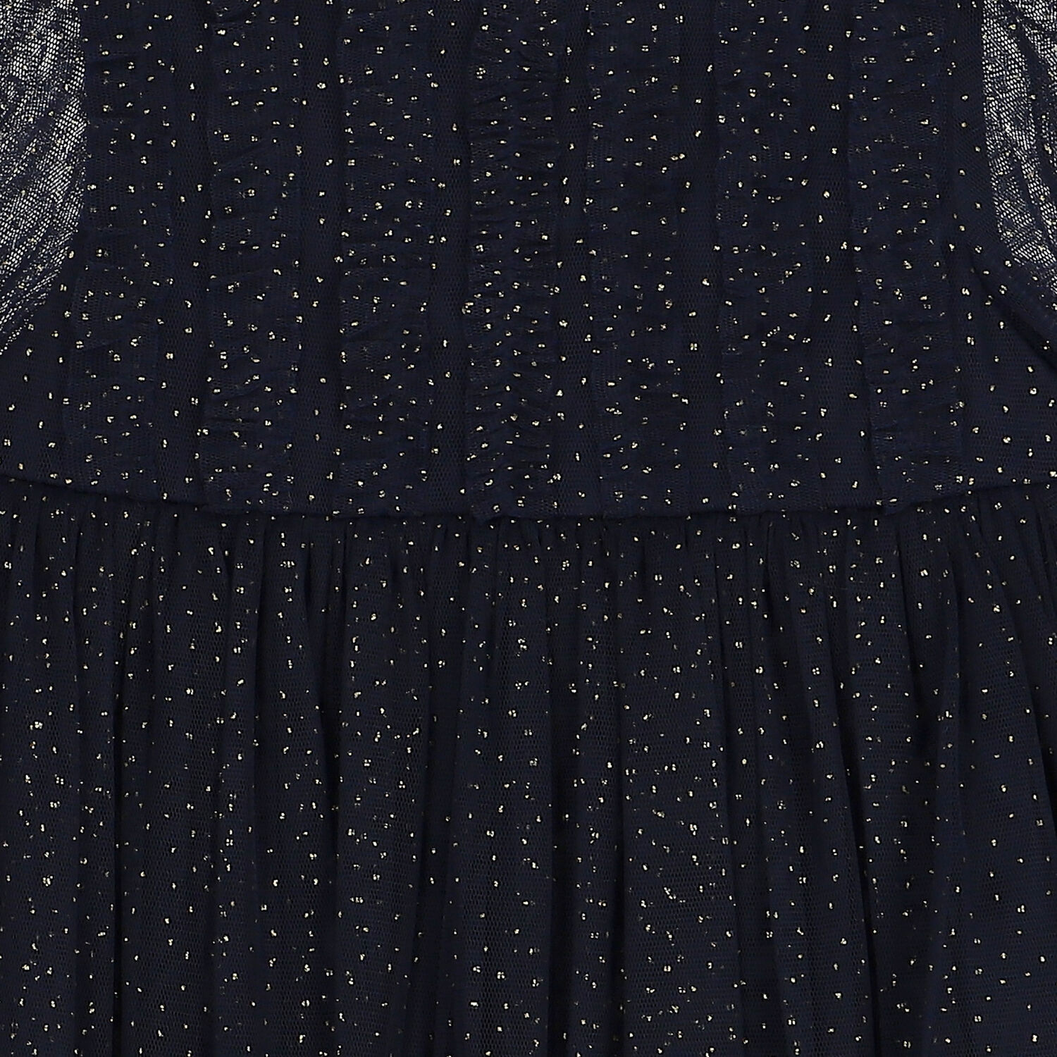 Younger Girls Navy Blue & Gold Glitter Tulle Dress, 1, hi-res image number null