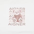White & Beige Teddy Bear Logo Baby Blanket , 1, hi-res