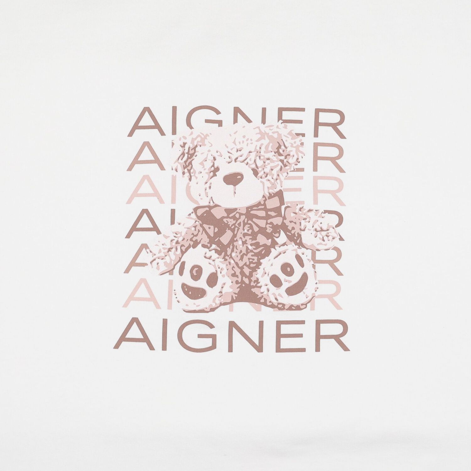 White & Beige Teddy Bear Logo Baby Blanket , 1, hi-res