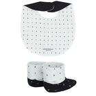 Baby Boys Navy Blue Logo Bib Set, 1, hi-res