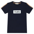 Boys Navy Blue Logo T-Shirt, 1, hi-res