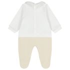 White & Beige Teddy Bear Babygrow, 1, hi-res
