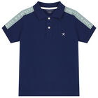 Boys Navy Blue Logo Polo Shirt, 2, hi-res