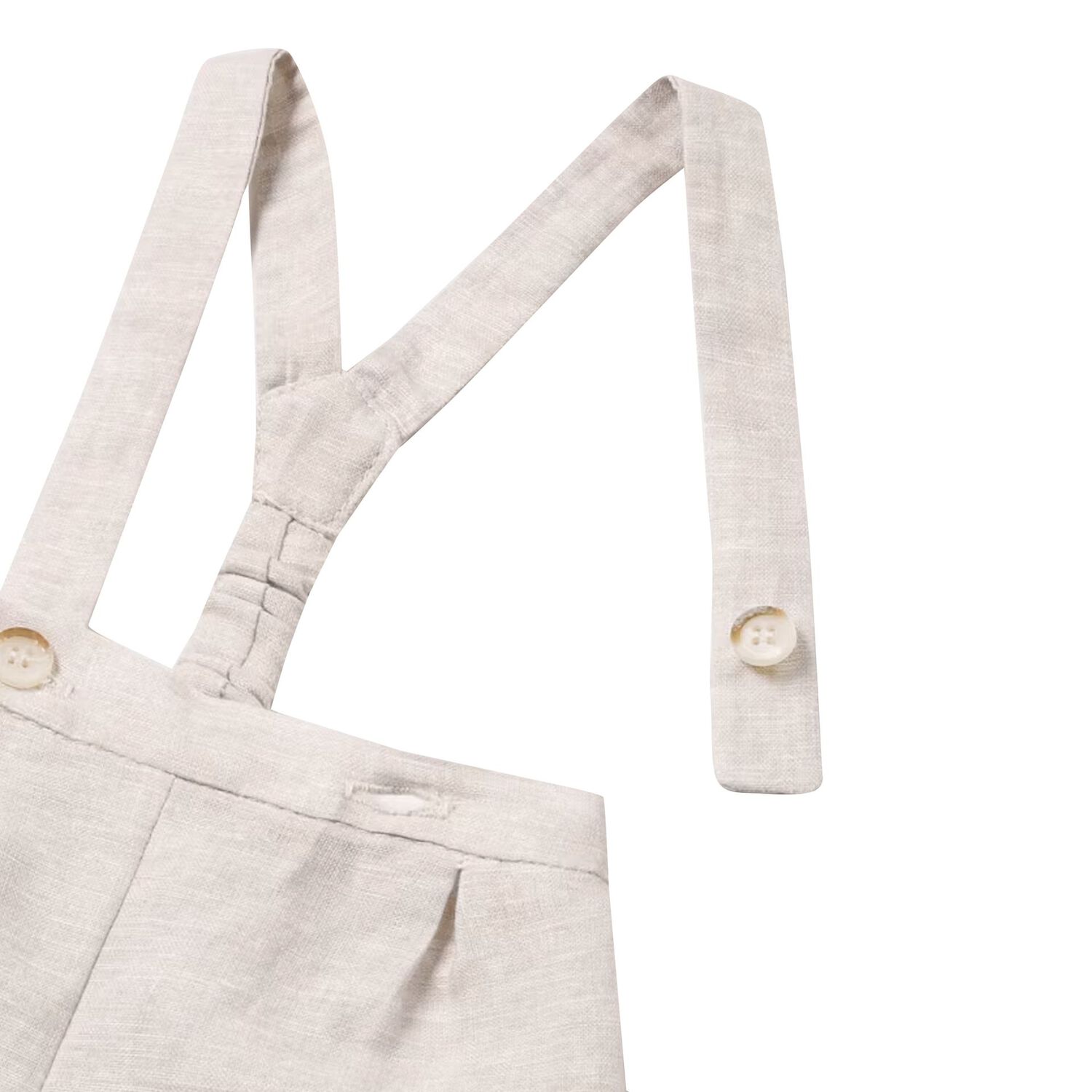 Baby Boys White & Beige Dungaree Set, 1, hi-res image number null