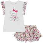 Baby Girls White & Pink Skirt Set, 1, hi-res