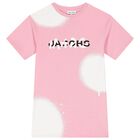 Girls Pink & White Logo Dress, 3, hi-res