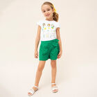 Girls Green Broderie Anglaise Shorts, 1, hi-res