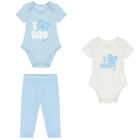 Baby Boys Blue & White Logo Gift Set, 1, hi-res